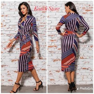 Belted Pencil Dress